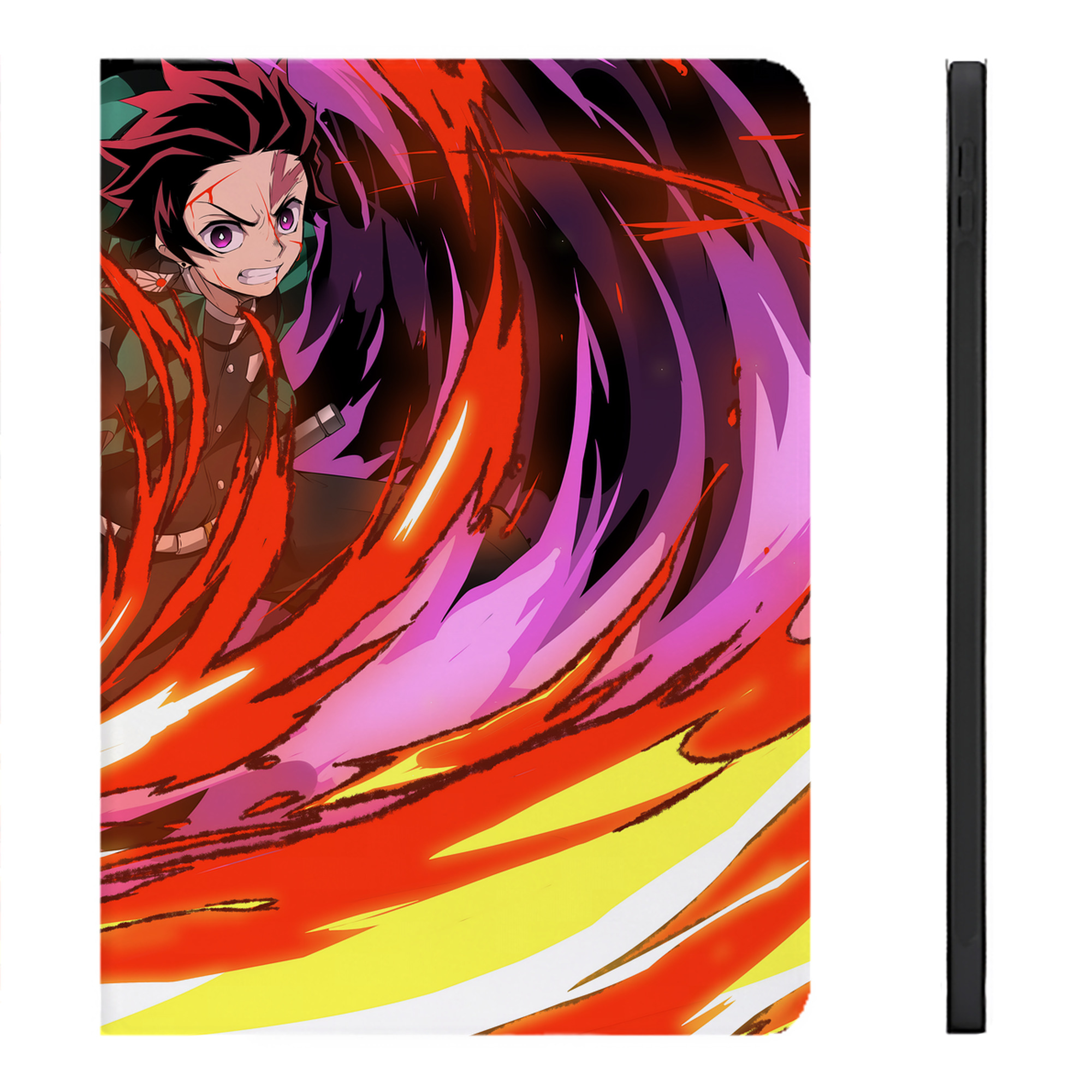 （画像用） 鬼滅の刃（きめつのやいば）竈門 炭治郎／かまど たんじろう Kamado Tanjirou IPadケース ペンホルダー付き ブックスタイルデザイン